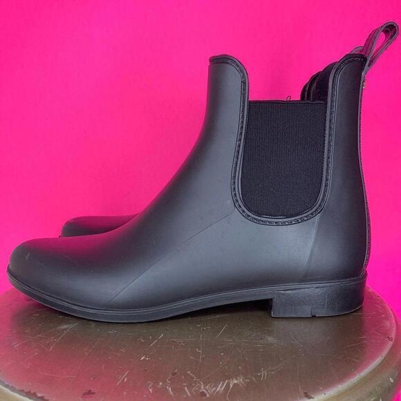 Sam Edelman Tinsley Matte Black Rubber Chelsea Rain Boot Sz 10 - Picture 3 of 7